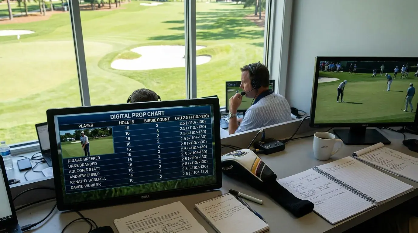 In-play birdie count prop market showing over/under line during a live round