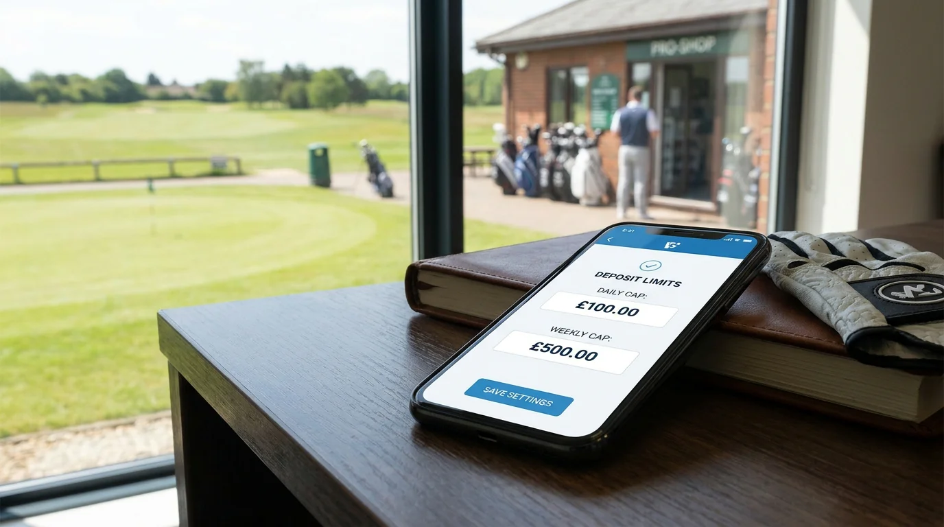 Deposit limit settings screen on a UK betting app showing daily and weekly caps
