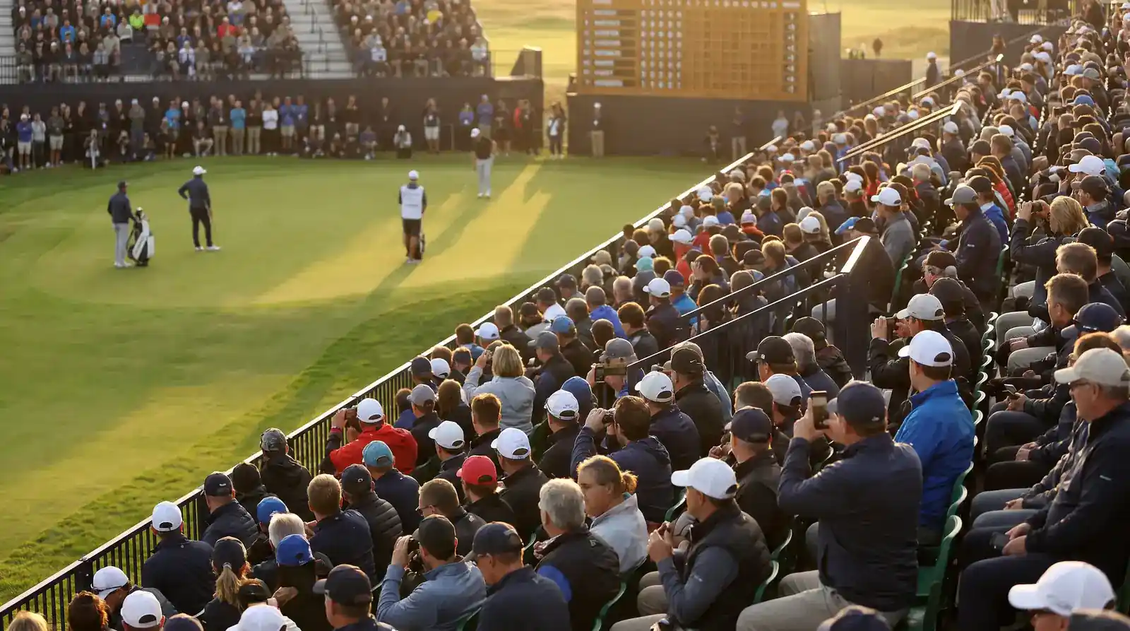 Live golf leaderboard on Sunday afternoon showing narrowed each-way place terms