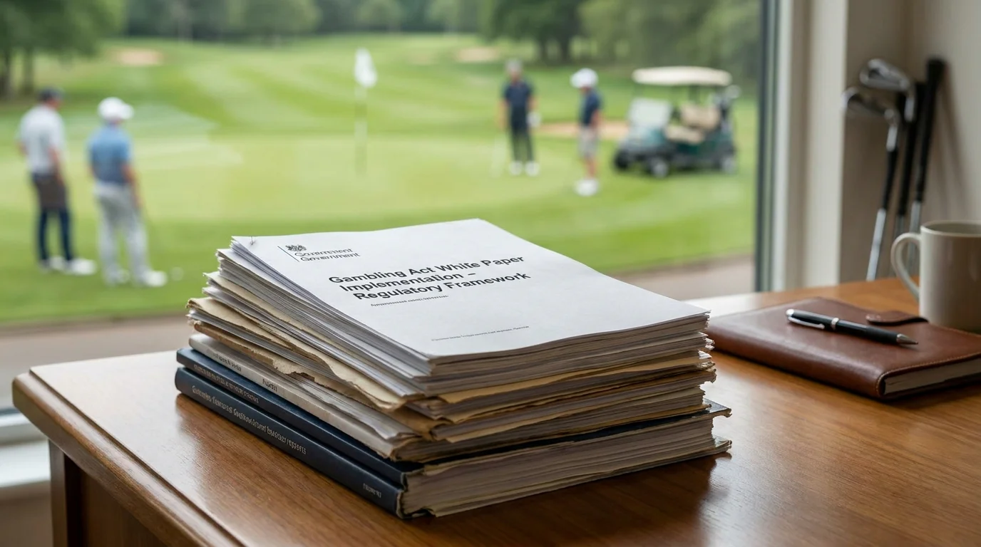 Stack of regulatory documents representing the Gambling Act White Paper implementation
