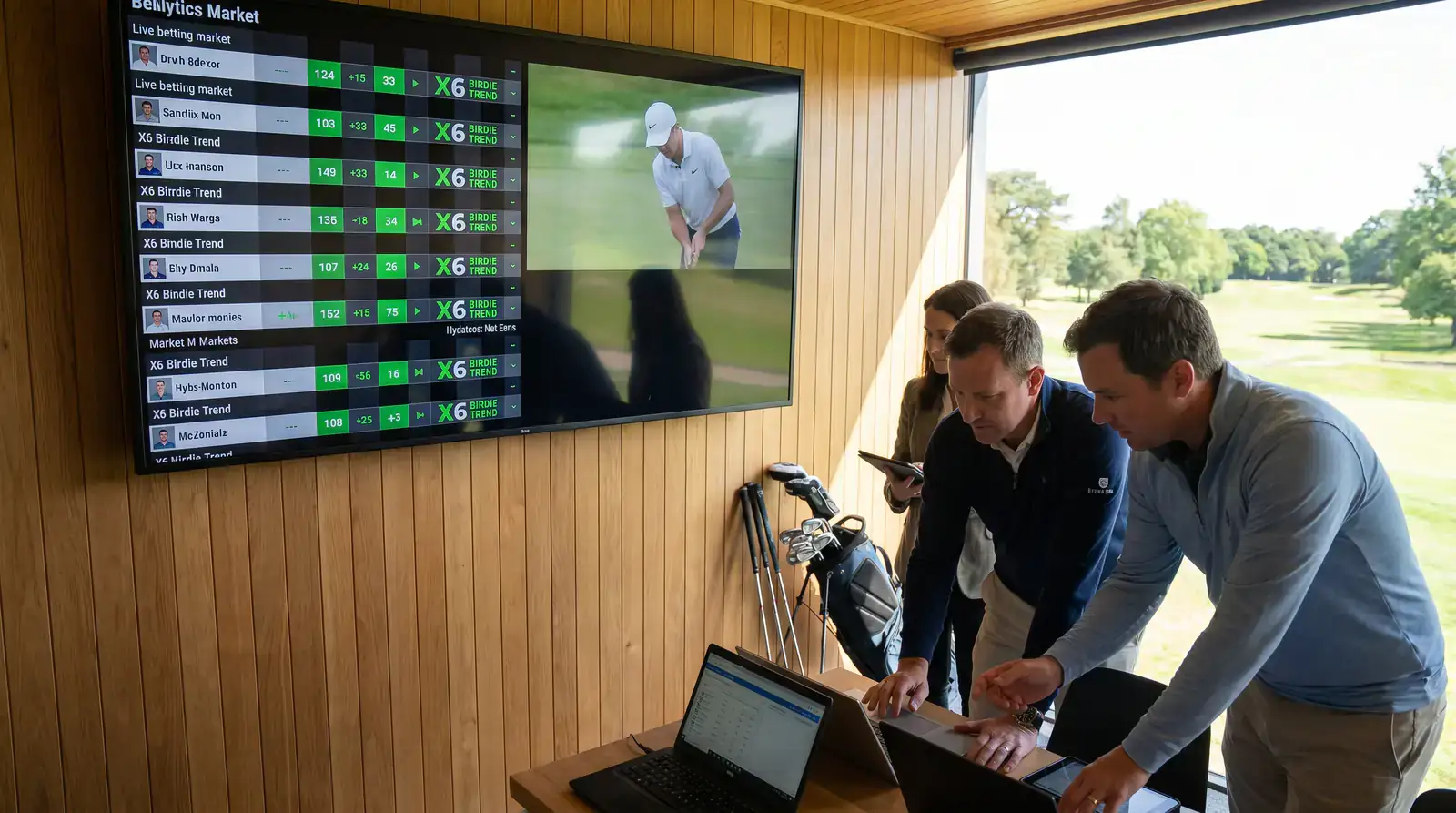 Live exchange odds moving after a birdie streak during a golf round