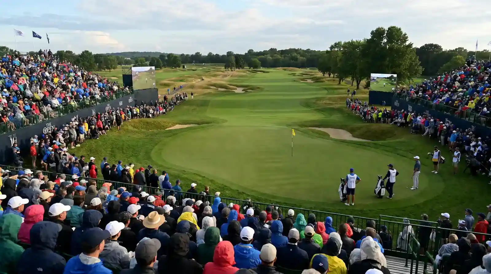 Packed gallery on the back nine of a major championship during Sunday's final round