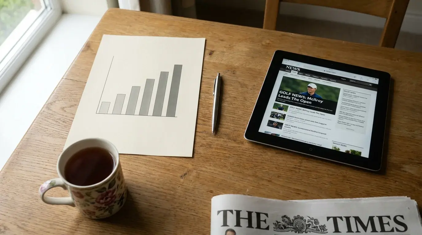 Upward-trending graph representing golf betting market growth in the UK